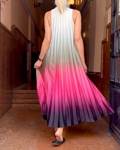 Ärmelloses langes Kleid mit Farbverlauf
