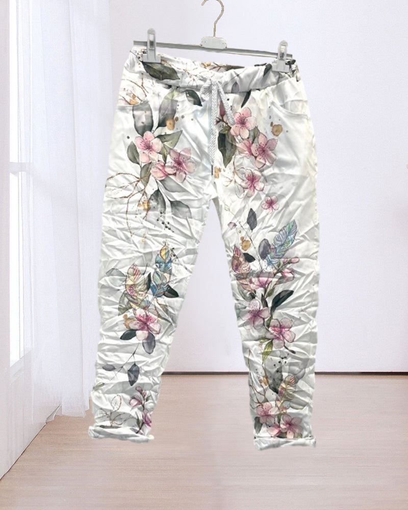 Pantalon de jogging imprimé fleuri