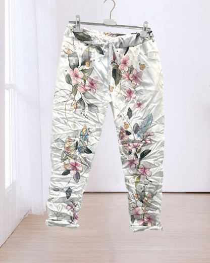 Pantalon de jogging imprimé fleuri