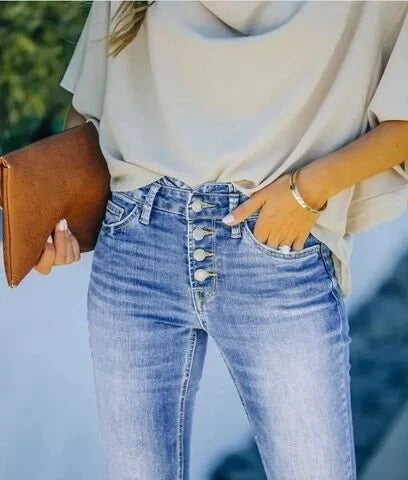 Pantalon en jean taille haute sexy