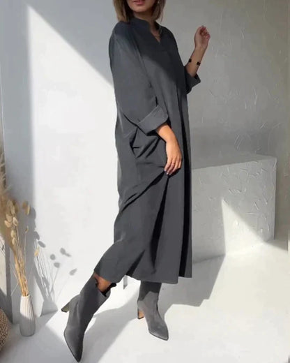 Robe longue Vintage surdimensionnée, Simple, nouvelle collection 2023