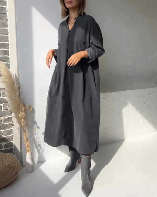 Robe longue Vintage surdimensionnée, Simple, nouvelle collection 2023