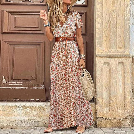 Anais - Robe longue plissée Ibiza
