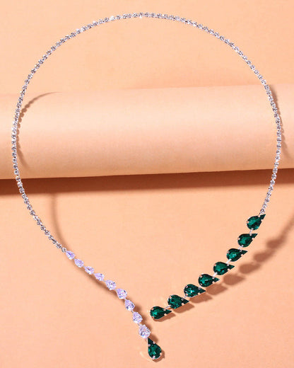 Modefest- Luxus Smaragd Tropfen Halskette