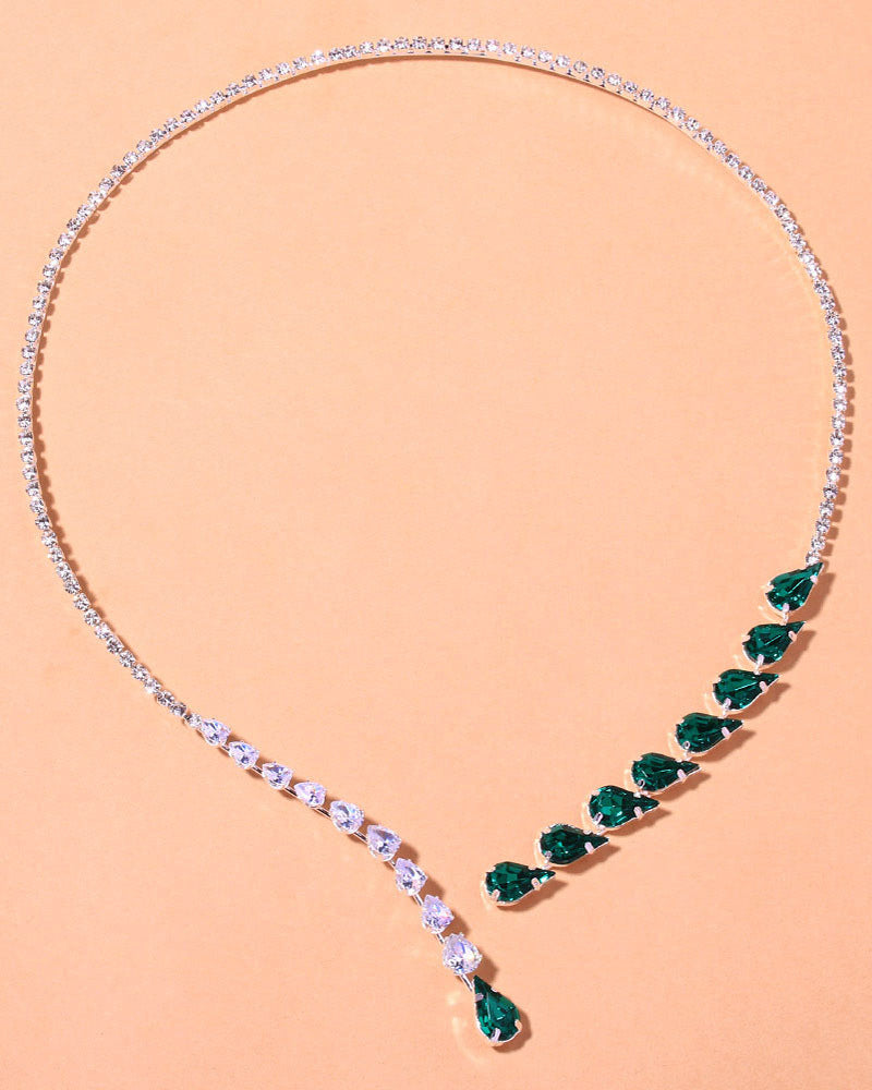 Modefest- Luxus Smaragd Tropfen Halskette