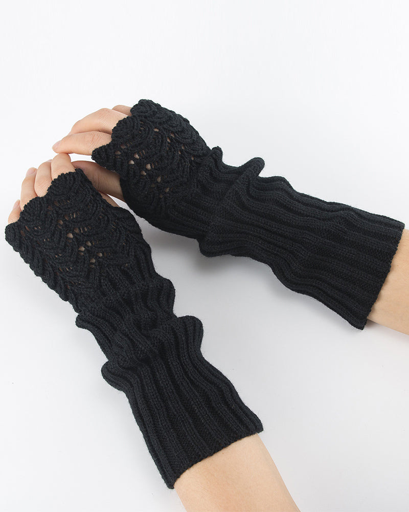 Modefest- Gestrickte Halbfinger-Handschuhe mit Fischschuppen