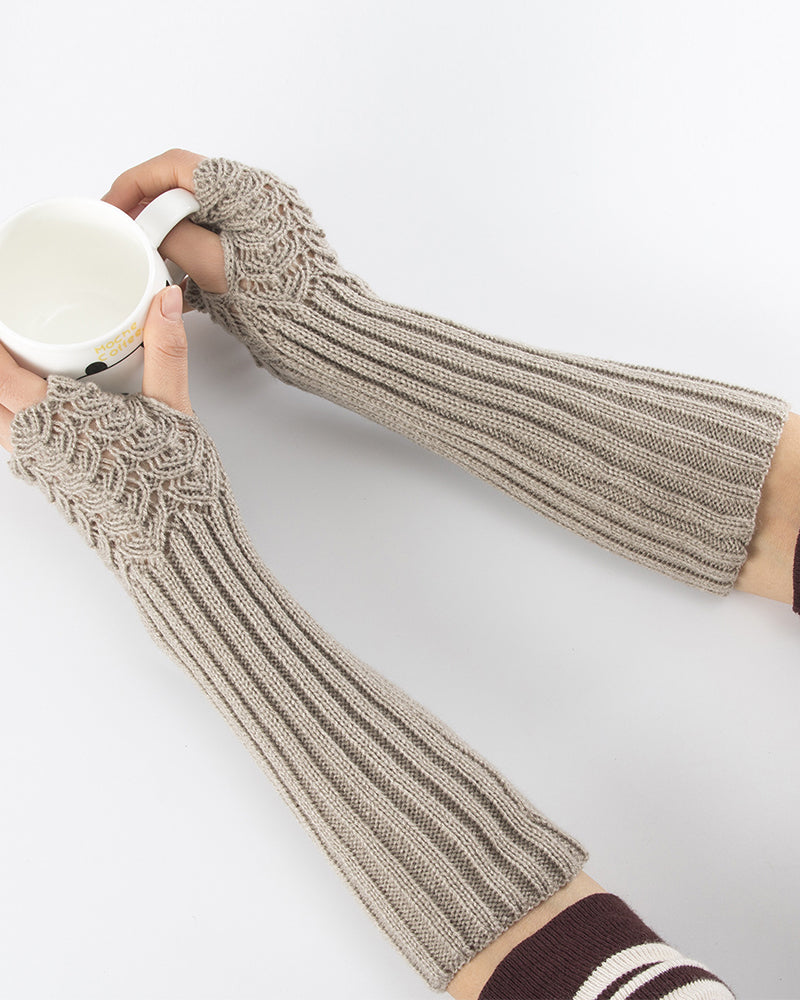 Modefest- Gestrickte Halbfinger-Handschuhe mit Fischschuppen