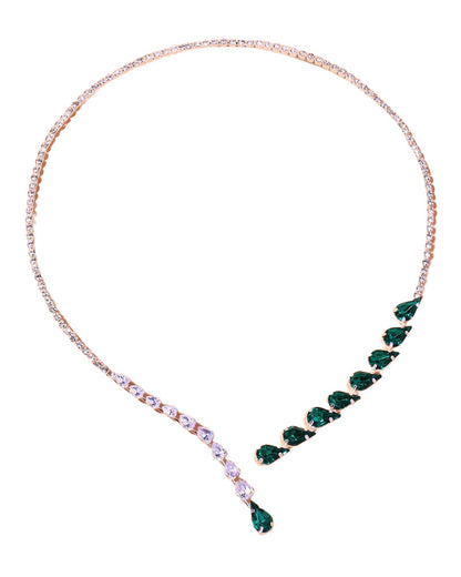 Modefest- Luxus Smaragd Tropfen Halskette Gold