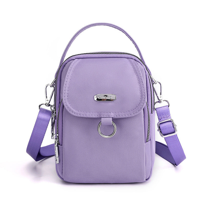 Modefest- Leichte und wasserdichte Umhängetasche mit mehreren Taschen Violett