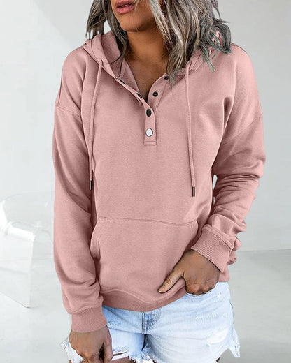 Modefest- Einfarbiges langarm-sweatshirt mit kapuze Rosa