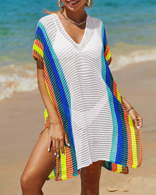 Modefest- Stricken Sie einen Regenbogen-Sonnenschutz Weiss Einheitsgröße