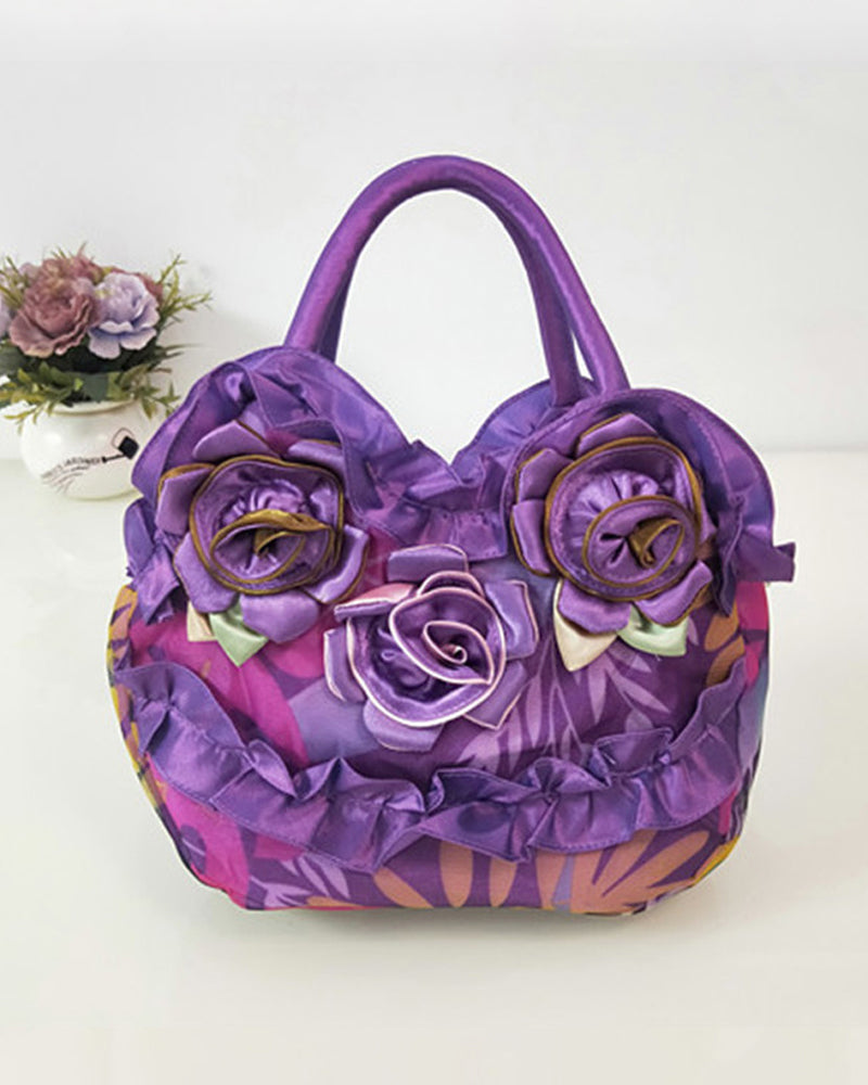 Modefest- Blumenmode-Handtasche Violett
