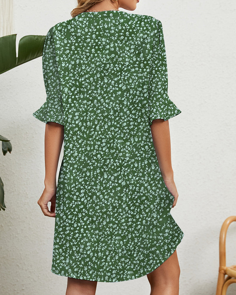 Modefest- Grünes Blumenkleid für Damen