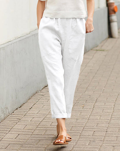 Modefest- Legere Hose aus Baumwolle Weiß