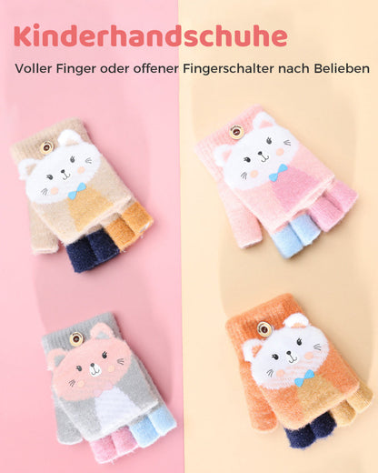 Modefest- Halbfinger-flip-handschuhe für baby-kinder