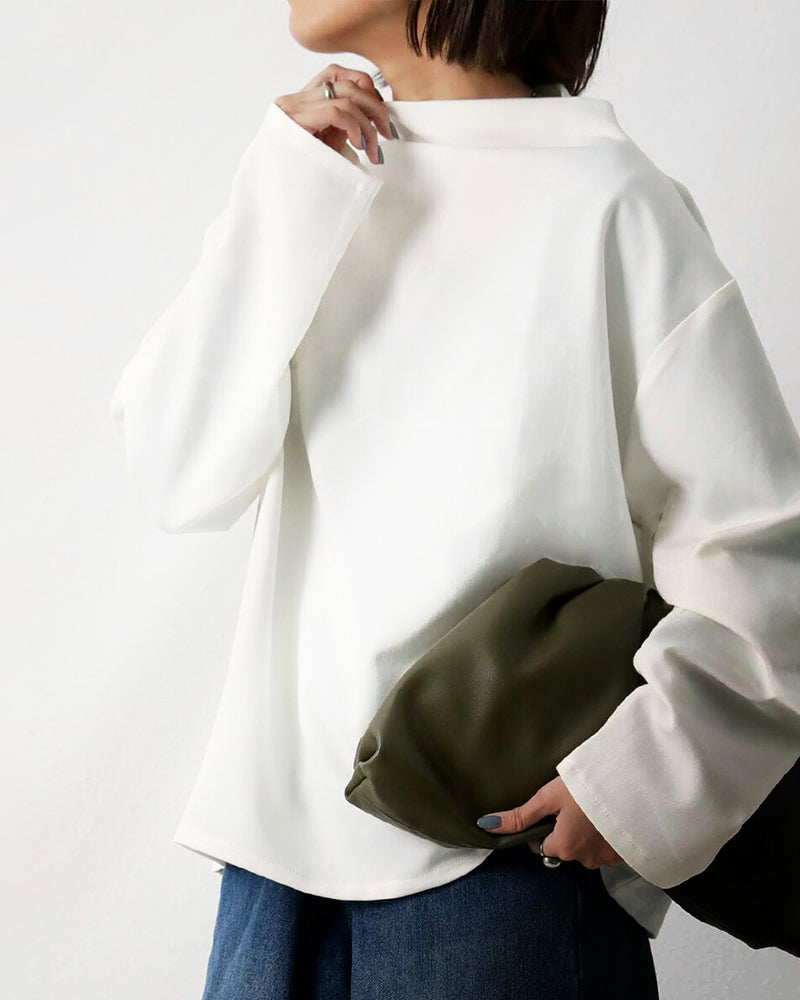 Modefest- Bluse mit lockerer Passform und langen Ärmeln