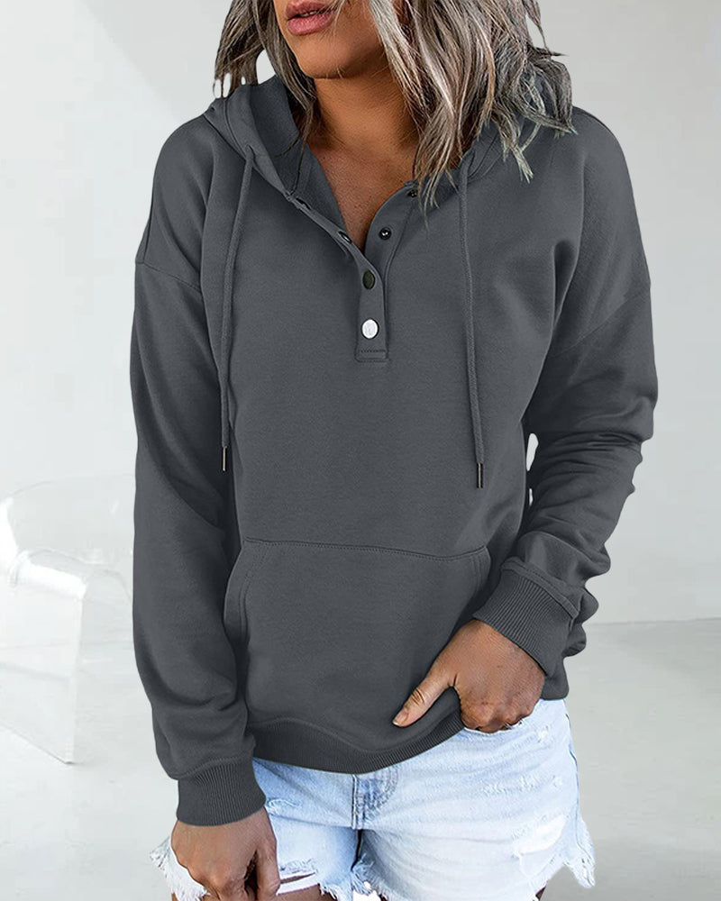 Modefest- Einfarbiges langarm-sweatshirt mit kapuze Grau