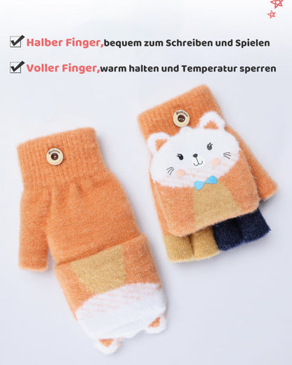 Modefest- Halbfinger-flip-handschuhe für baby-kinder