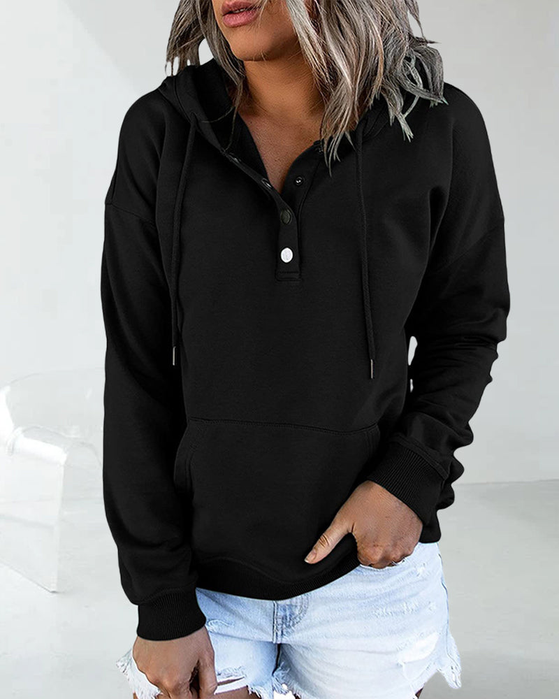 Modefest- Einfarbiges langarm-sweatshirt mit kapuze Schwarz