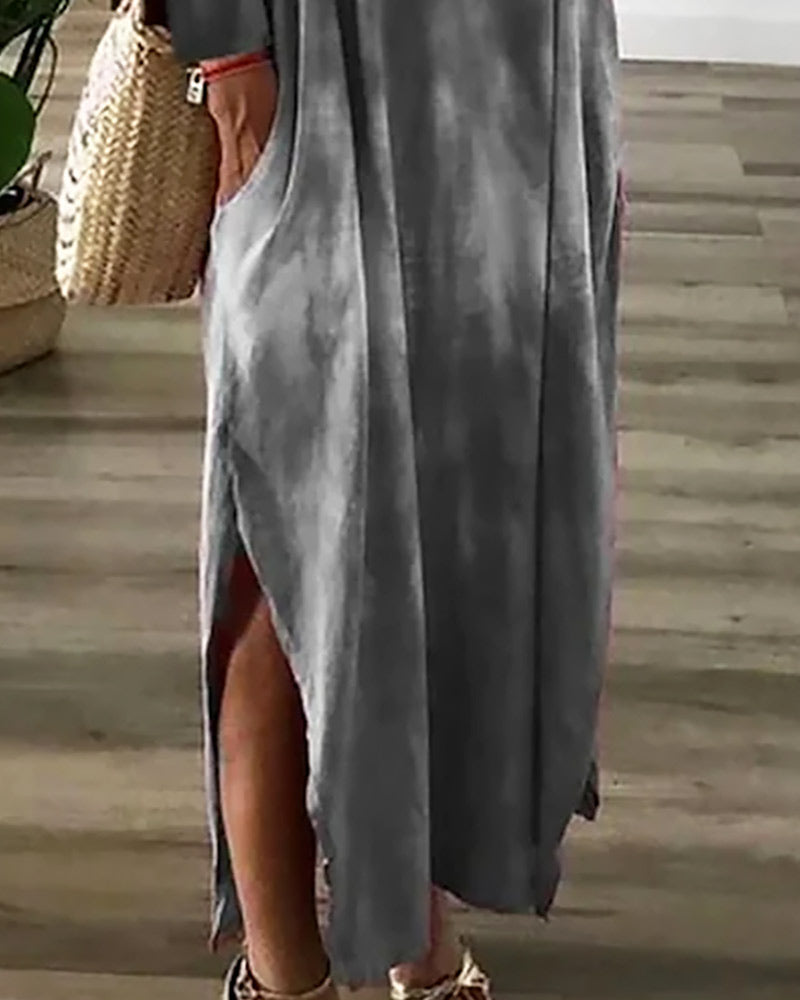 Modefest- Kleid mit V-Ausschnitt und Eingrifftaschen
