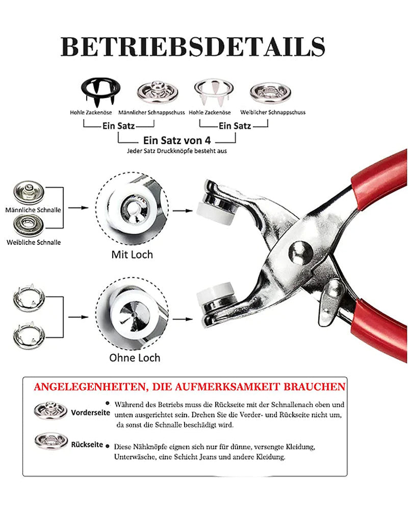 Modefest- Metall Druckknöpfen Bausatz