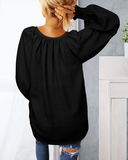 Modefest- Pullover mit v-ausschnitt und elastischen bündchen