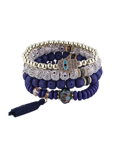 Modefest- Boho Bodhi Armband Marineblau