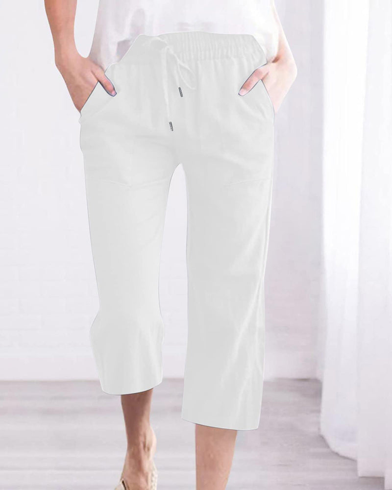 Modefest- Lässige, kurze Hose in Volltonfarbe Weiß