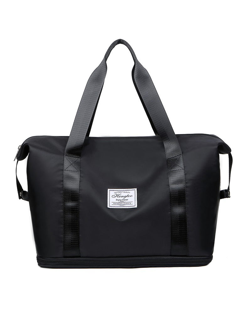 Modefest- Doppellagige Reisetasche zur Nassabscheidung mit hoher Kapazität Schwarz