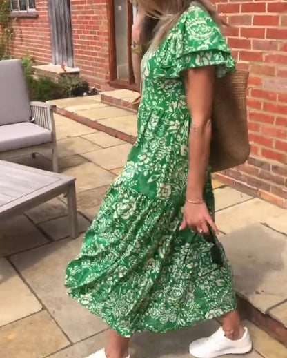 Modefest- Kurzärmeliges Kleid mit Blumendruck