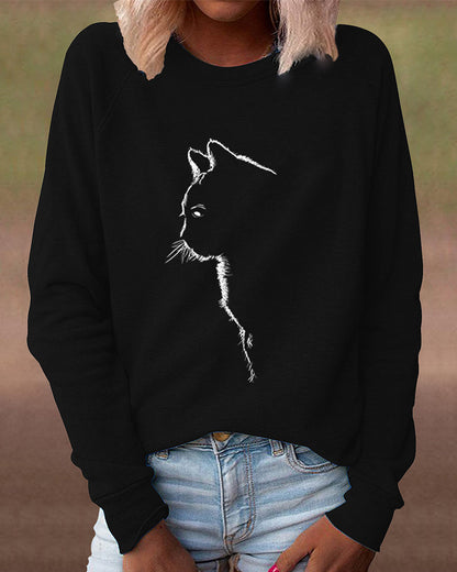 Modefest- Sweatshirt mit Katzen-Print