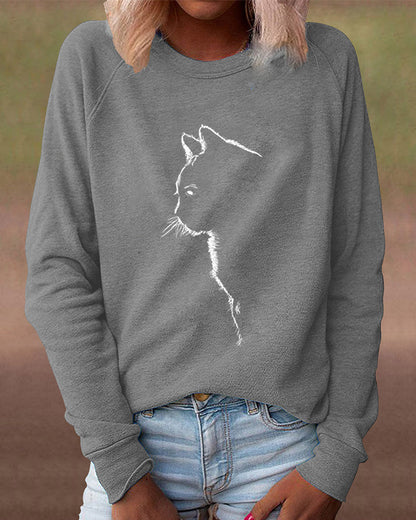 Modefest- Sweatshirt mit Katzen-Print