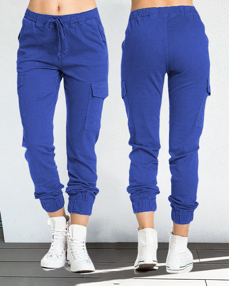 Modefest- Cargohose mit elastischer taille Blau