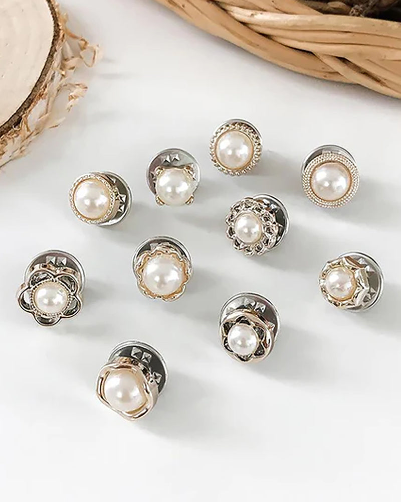 Modefest- Abnehmbarer Kleidungsknopf, anti-Walking Licht Weiß(Perle)#10 Stück Beutel