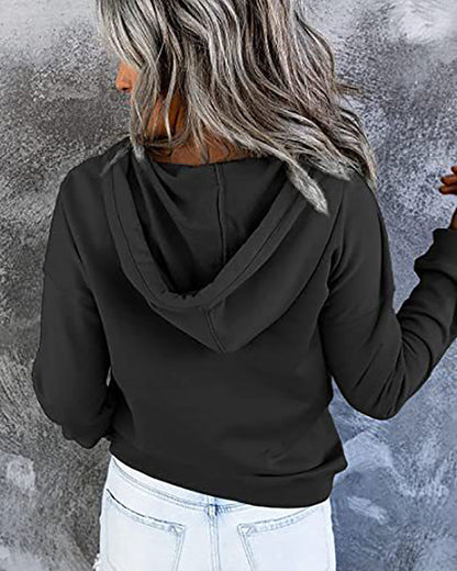 Modefest- Einfarbiges langarm-sweatshirt mit kapuze