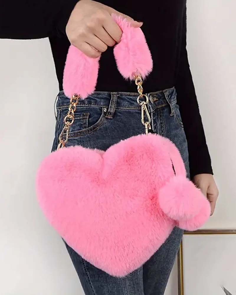Modefest- Flauschige Herzförmige Handtasche
