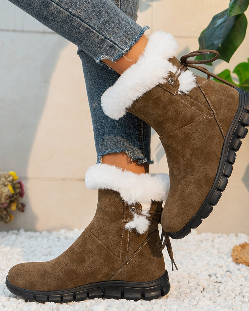 Modefest- Damen-Schneestiefel mit runder Spitze