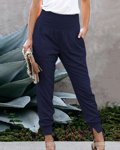 Modefest- Modische Hose mit elastischem Bund Marineblau