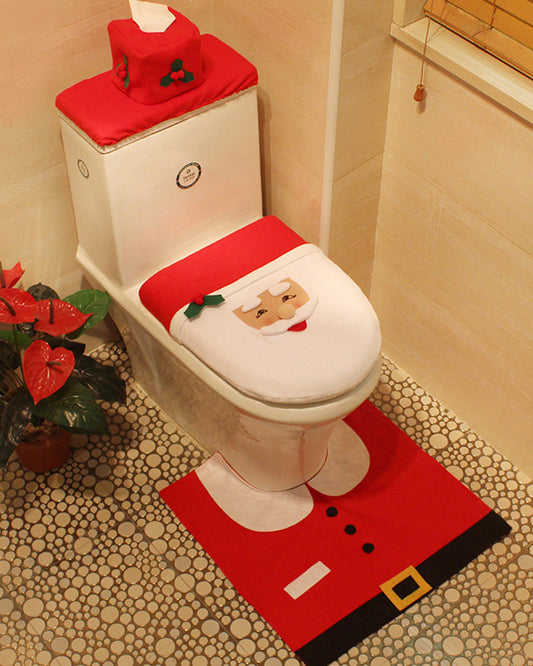 Modefest- Weihnachts-Toilettendeckel-Set mit 3 Stück
