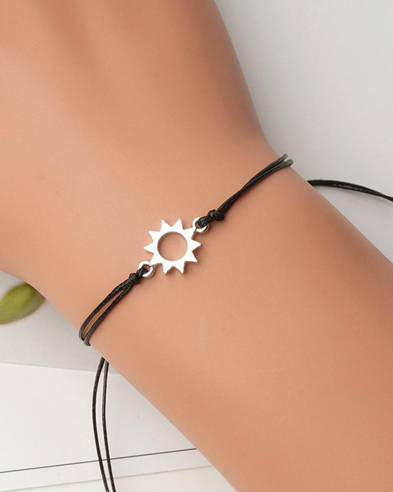 Modefest- Sonne-Mond-Wachslinie Paar Armband