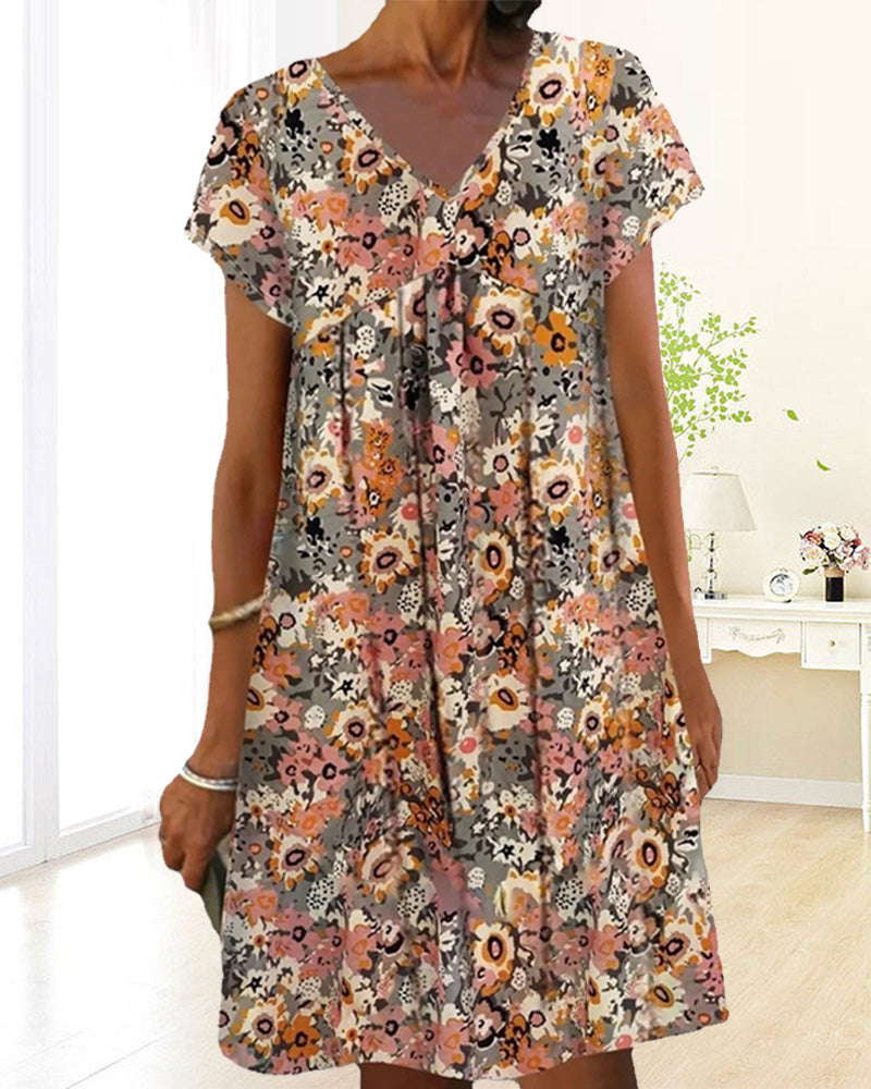 Modefest- Kleid mit Blumendruck