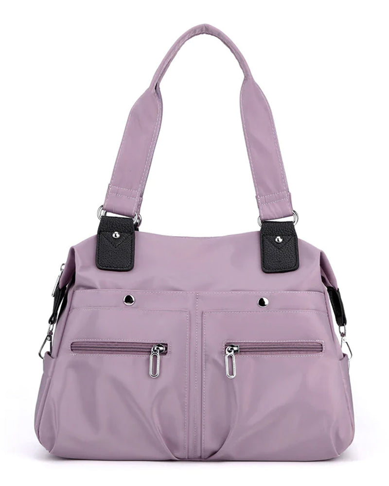 Modefest- Wasserdichte Einfache Nylon-Handtasche lila
