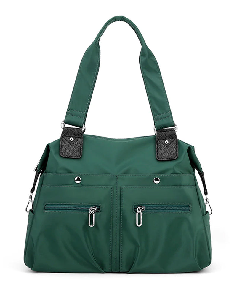 Modefest- Wasserdichte Einfache Nylon-Handtasche dunkelgrün