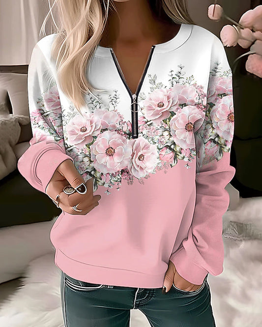 Modefest- Sweatshirt mit Farbverlaufsdruck Rosa