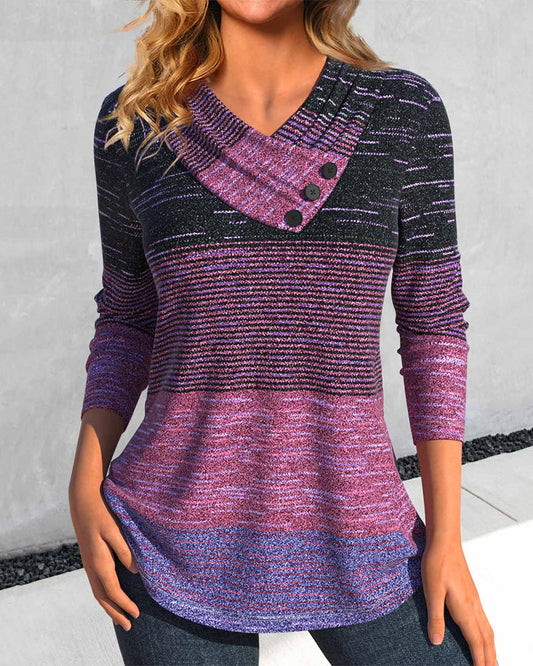 Modefest- Oberteile in Kontrastfarben und asymmetrischen Kragen Violett