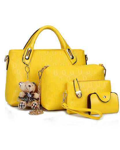 Modefest- Handtasche mit vierteiligem Set Gelb
