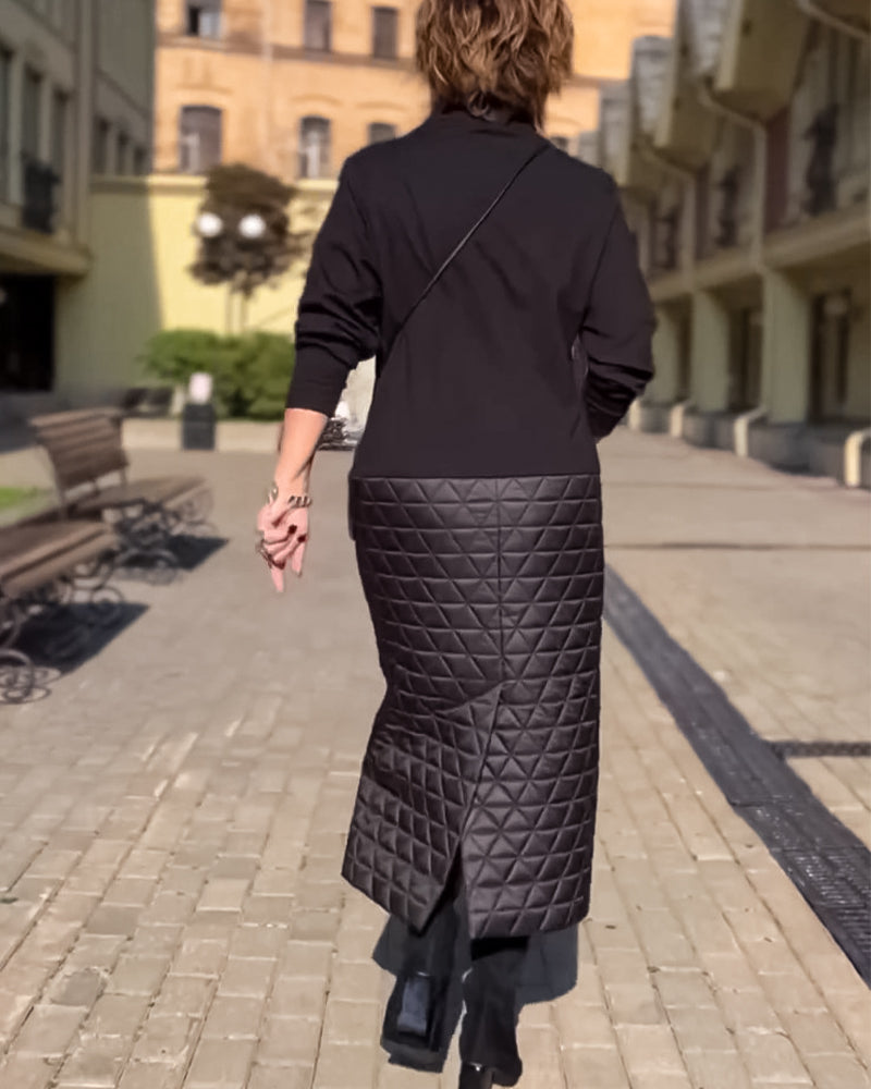 Modefest- Modisches Kleid Mit Halbem Rollkragen Und Langen ärmeln