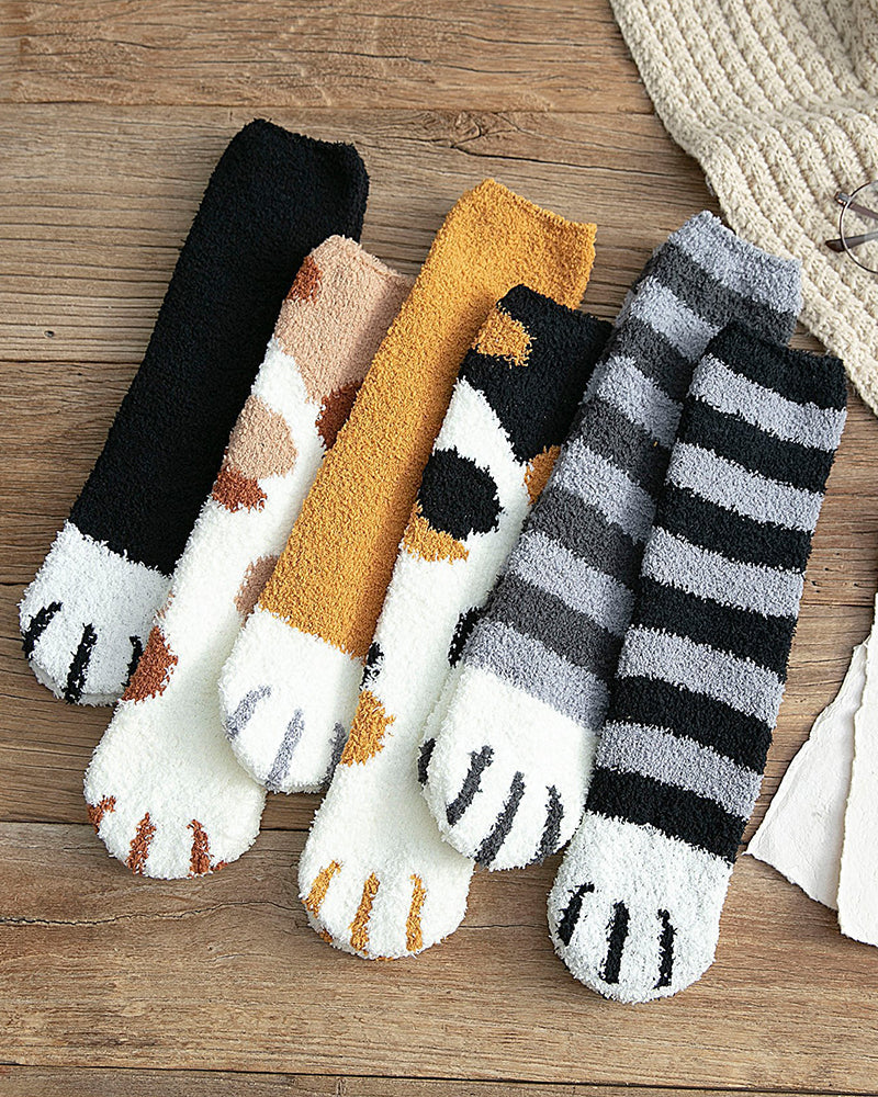 Modefest- Dicke, warme, niedliche Bodensocken mit Katzenkrallen