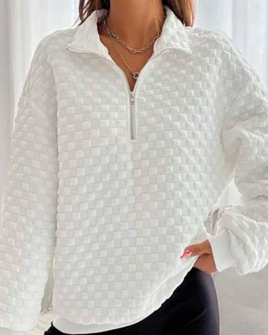 Modefest- Revers-sweatshirt mit reißverschluss Weiß
