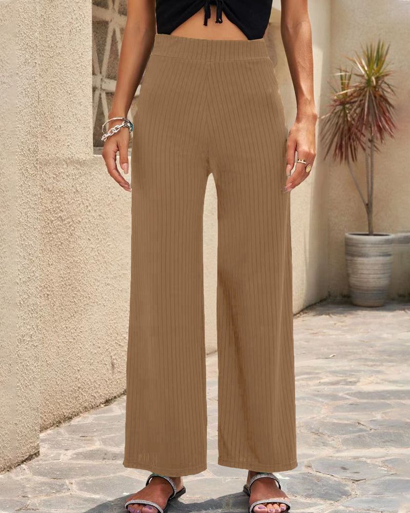 Modefest- Stretch-Hose mit weitem Bein Khaki